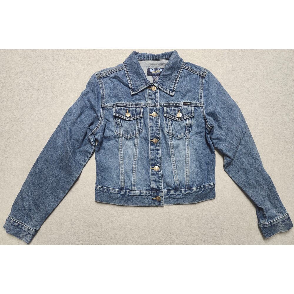 Angels Vintage Denim Jacket Girls Small Blue Jean Trucker Cropped